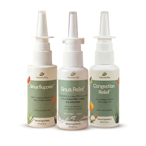 Natures Rite Sinus Trilogy™, 3 Bottle Package, 1.5 oz. (45 mL) Each – Portable, All-Natural Sinus Spray – Non-Addictive Relief for Allergy & Pollution Irritation – Moisturizes & Soothes Sinus Tissue