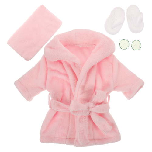 KONTONTY bathrobes for toddlers Bathrobe Set Coral Fleece Pink for Baby Girls 1 Set