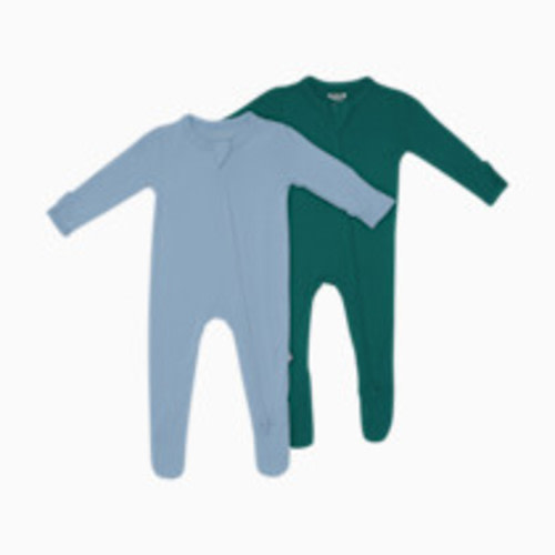 Kyte Baby Zipper Footie Bundle (2 Pack) - Dark Green, 3-6 M