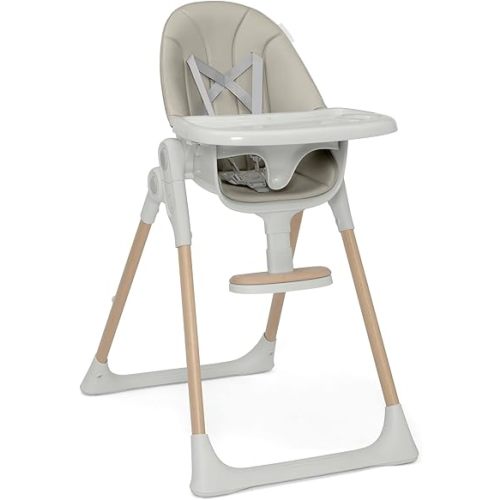 Delta Children Duet 2-in-1 High Chair and Infant Seat - Dishwasher Safe Meal Tray - FSC-Certified Wood, Taupe