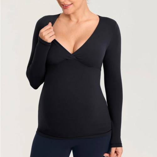 AirSoft Crossover Maternity & Nursing Top - Long Sleeves