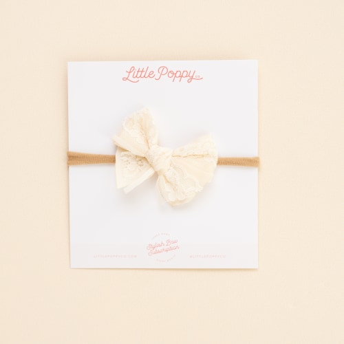 Ivory Layered Lace Headband Bow