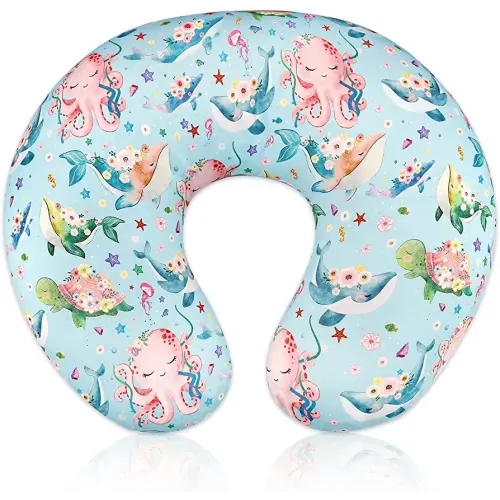 Nursing Pillow Cover Stretchy Removable Cover for Breastfeeding Pillows, Ultra Soft Comfortable Slipcover for Baby Girl and Boy, Ocean World