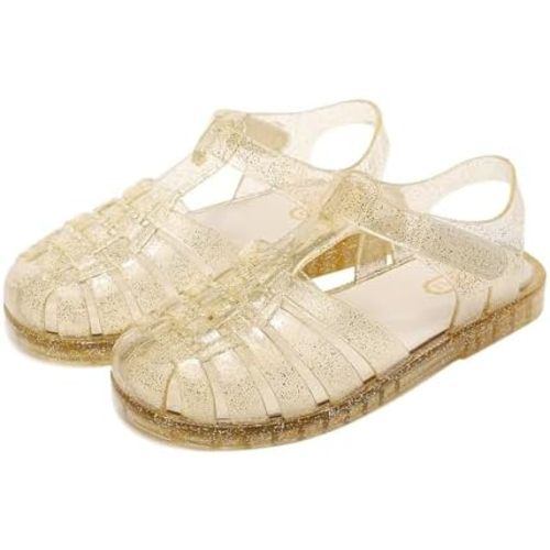 Jelly Sandals for Girls,Closed Toe Princess Costume Summer Dress Shoes Fisherman Water Beach Rubber Sole Flat Sandals for Toddler Little Kid Big Kid