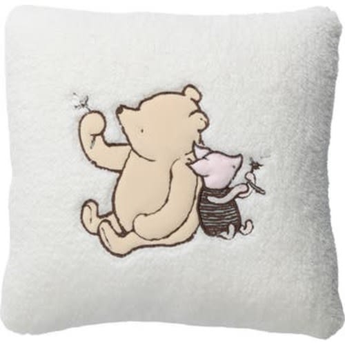 Storytime Pooh Soft Faux Shearling Nursery Throw Pillow