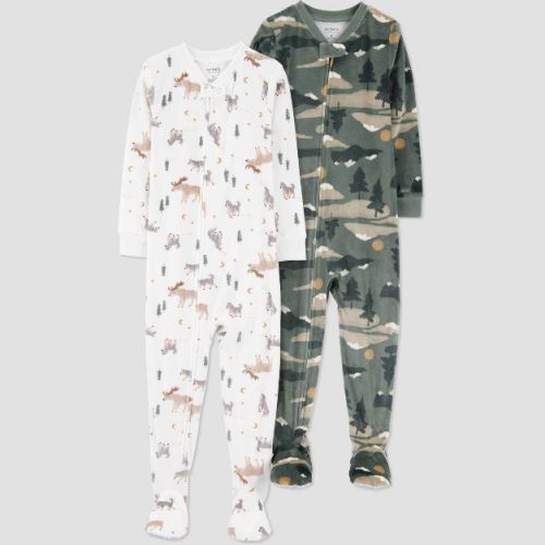 Carter's Just One You® Toddler Boys' 2pk Snug & Long Sleeve Velour Footed Pajama