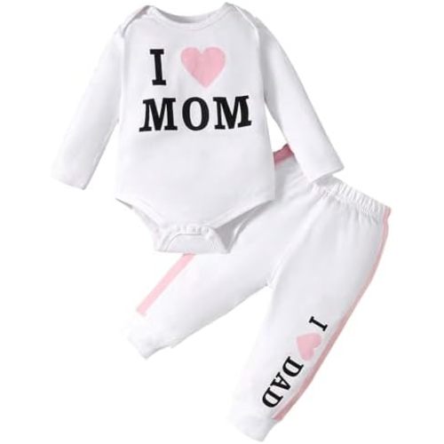 Baby Girl Clothes Newborn Infant Long Sleeve Ruffle Romper Floral Pants Outfit Set for 0-18 Months
