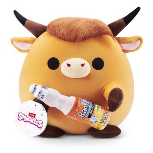 Snackles 8" Highland Cow with Sangaria O-mazing Orange Ramune Plush