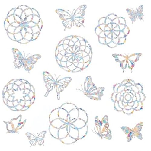 27PCS Mandala Rainbow Window Stickers, Window Decals for Bird Strikes