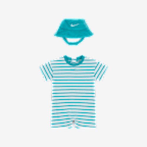 Nike Baby Short Sleeve Romper with Bucket Hat. Nike.com