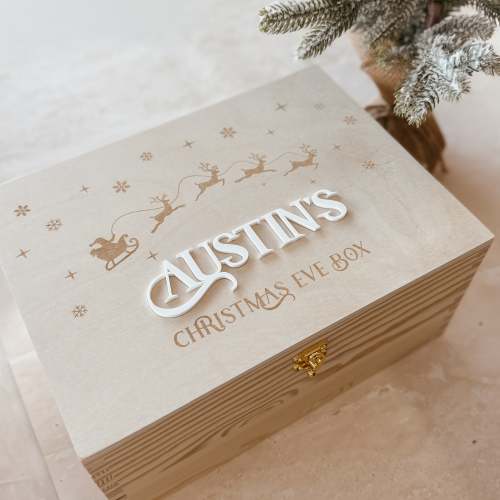 Wooden Personalised Christmas Keepsake Box