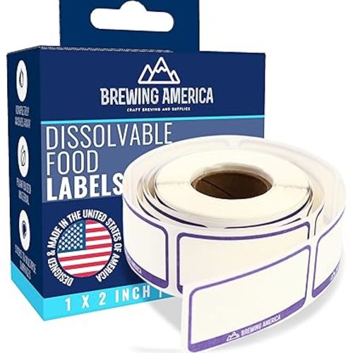 Dissolvable Food Labels for Food Containers - Made in USA - Great for Food Prep, Pantry, Canning, Freezer, Mason Jar Storage, Bottles and Rotation– No Scrubbing, No Residue - Violet Purple