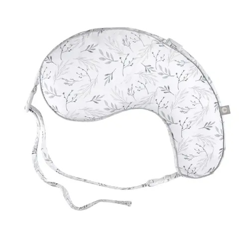 Boppy Uplift Nursing Pillow - Wedge Bottle & Breastfeeding Pillow to Reduce Spit-Up and Reflux Symptoms, with Body-Inclusive Opening and Belt, Baby Safety Alliance Verified - Gray Gentle Leaves