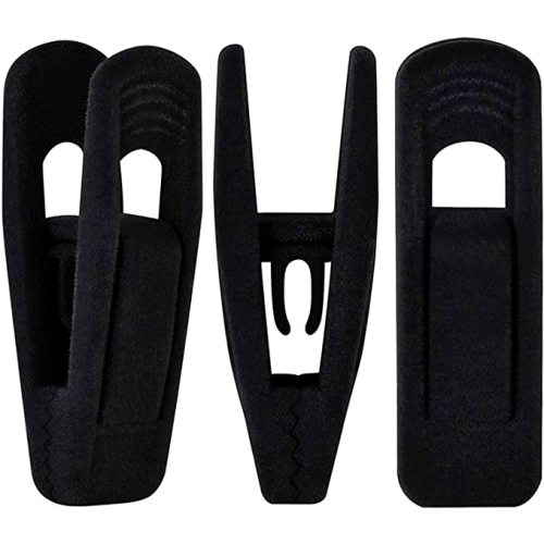 Black Velvet Hangers Clips 20 PCS, Non-Slip Velvet Clips for Suit Pant Skirt Hanger, Strong Finger Clips Perfect for Thin Flocking Hangers
