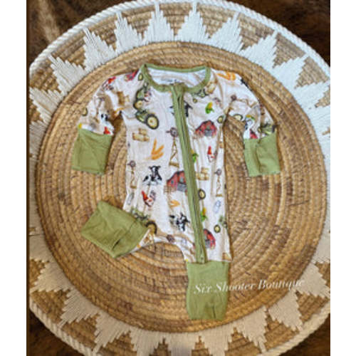 Farm life baby bamboo sleeper – Six shooter boutique