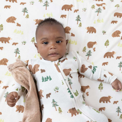 Sweet Brown Bears - 2 Way Zipper Footie