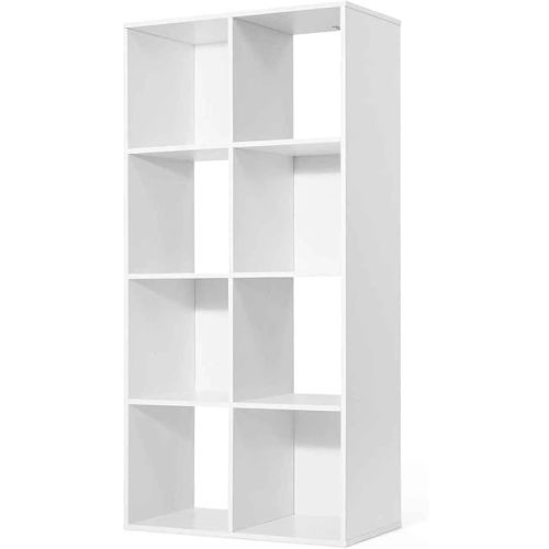 CAPHAUS Sturdy Room 11-Inch Cube Storage Organizer Shelf, with Thick Exterior Edge, Storage Shelf Divider w/Back, Bookcase, 8-Cube, White