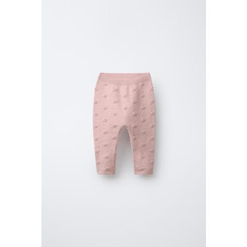 EMBROIDERED FLORAL KNIT LEGGINGS - Light pink | ZARA United States