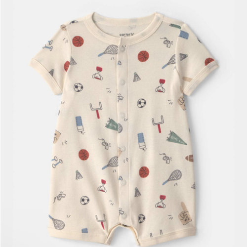 Baby Sports Short-Sleeve Romper - Ivory | Carter's