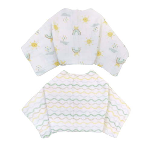 Neat Solutions Unisex Newborn Muslin Burp 2 Bib 2 Pack