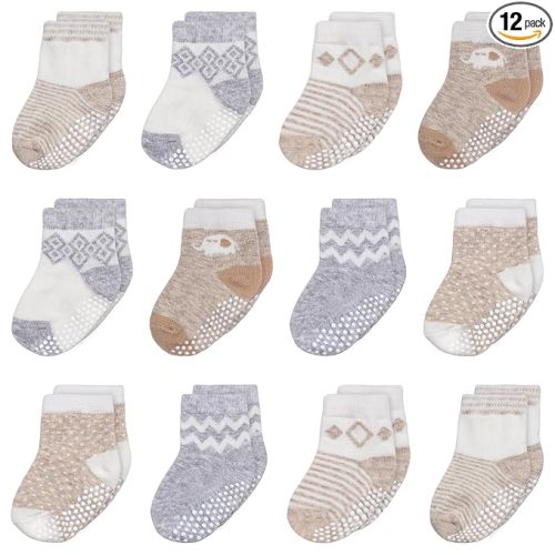 Mother's Choice Organic Cotton Baby Socks 6-12 Months Boys - 12 pairs Soft and Cozy Newborn Socks, Gentle Baby Gap Socks, Perfect Shower Gift, Infant Footwear for Everyday Comfort and Little Ones