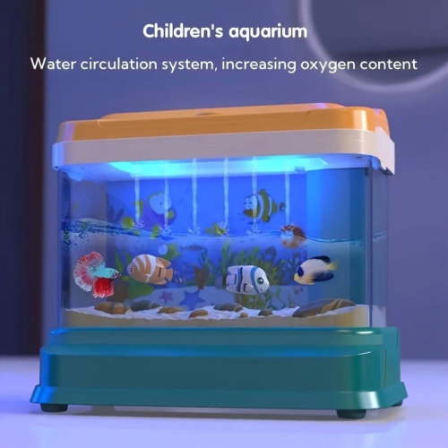 Baby Aquarium Toy - Electric Fake Fish Tank Set with 2 Fishing Rods, Music & LED Lights for Toddlers - Perfect Gift for Boys & Girls