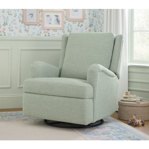 Chris Loves Julia Roll Arm - Manual Recliner - Sage Eco Performance Weave
