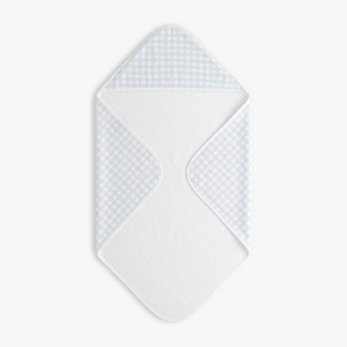 Picnic Gingham Baby Hooded Towel - Blue