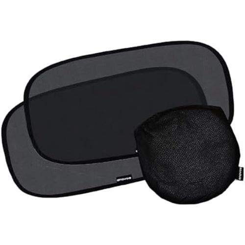 Enovoe Car Window Shade for Baby - (2 Pack) UV Protection Breathable Mesh Baby Window Covers - Sun Shade Blocker, Cling Windows Cover - Glare Shield and UV Rays Protection for Your Child - XL 25"x16"