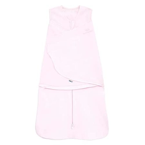 HALO 100% Cotton Sleepsack Swaddle, 3-Way Adjustable Wearable Blanket, TOG 1.5, Soft Pink, Newborn, 0-3 Months