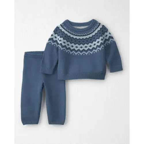 Baby 2-Piece Organic Cotton Fair Isle Sweater Knit Top & Pant Set - Little Planet | Carter's