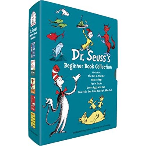 Dr. Seuss's Beginner Book Boxed Set Collection: The Cat in the Hat; One Fish Two Fish Red Fish Blue Fish; Green Eggs and Ham; Hop on Pop; Fox in Socks