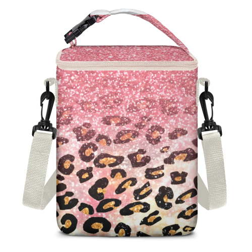 Floral Breastmilk Cooler Bag with Ice Pack Fits 4 Baby Bottles Up To 9 Ounce Insulated Baby Bottle Bag Breast Milk Cooler on the Go with Strap Baby Bottle Cooler Bag for Nursing Mom Daycare or Travel