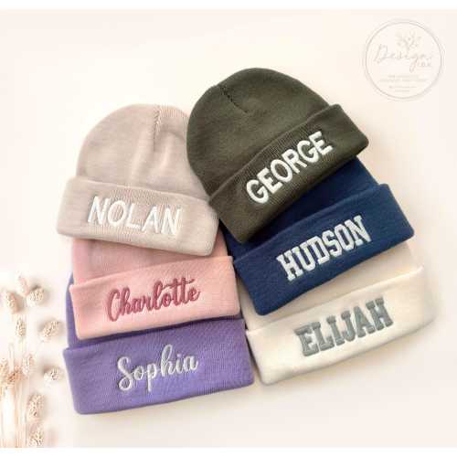 Baby Name Hat Embroidered Personalized for Newborn and Toddlers