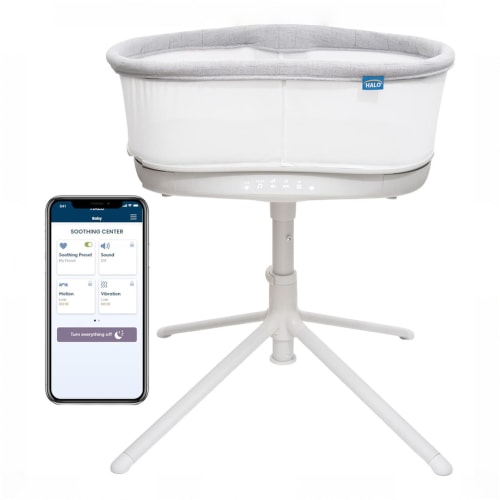 Halo BassiNest Connected Swivel Sleeper 3.0, White/Grey