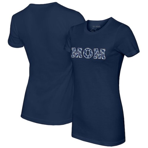 Women's Seattle Mariners Tiny Turnip Navy Logo Mom T-Shirt