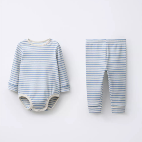 STRIPED BODYSUIT AND LEGGINGS SET - Light blue | ZARA Canada
