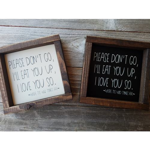Where The Wild Things Are - Rustic Framed Wood Sign - Nursery/Kids Room Decor