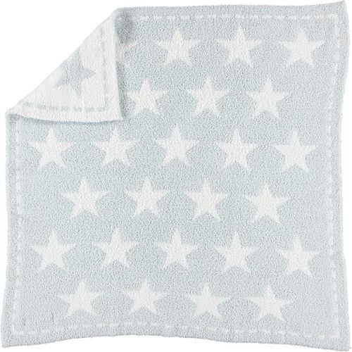 Barefoot Dreams® CozyChic® Dream Receiving Blanket, Aqua Ice-White Stars, 30"x30"
