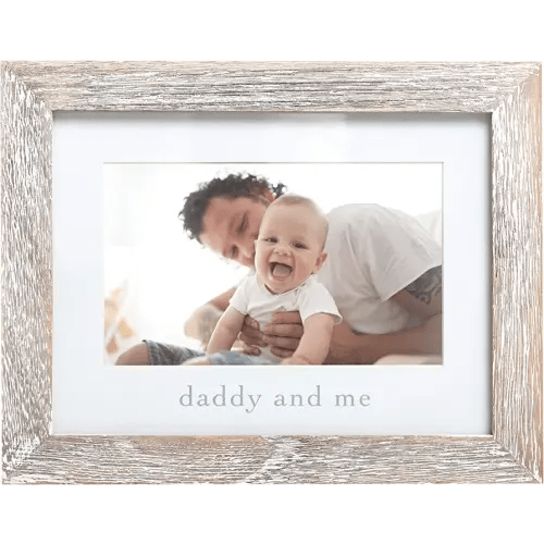 Pearhead Daddy and Me Baby Picture Frame, Gender-Neutral Dad and Baby Picture Frame, Baby Girl or Baby Boy Nursery Décor, 4" x 6" Photo Insert, Wood