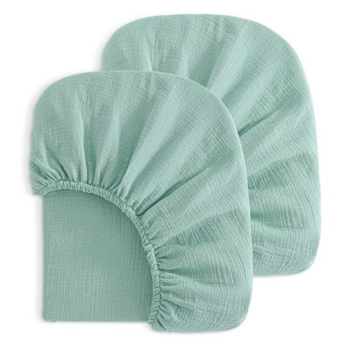 2 Pack Cotton Crib Sheets, Double-Layer Soft Fitted Sheets for Crib & Toddler Mattresses - NTBAY