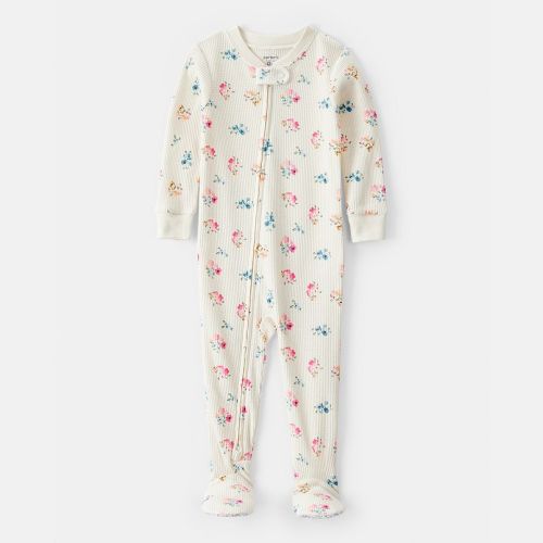 Baby & Toddler Girl Carter's Flower Print Snug Fit Footed Pajamas