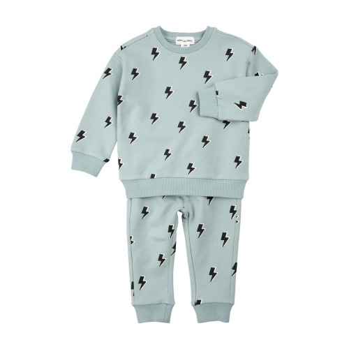 Lightning Print Sweatshirt & Joggers Set, 9M