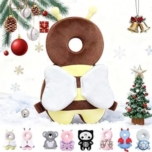 Baby Head Protector Backpack for Falling Crawling and Walking Toddler Essentials Harness Infant Brown Bee Toys Helmets Baby Christmas Gifts Essentials Must Have Stuff Items for 0.5-2 Years