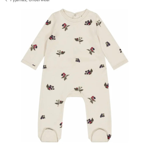 Chubby Blackberry Organic Cotton Pyjamas | Ecru