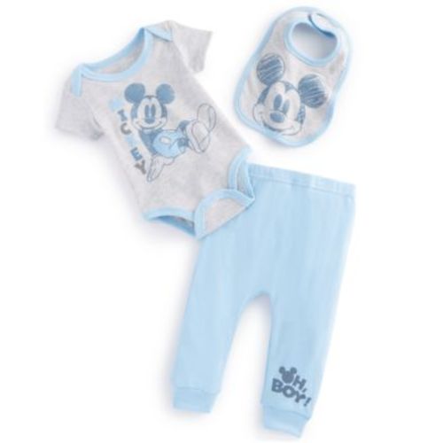 Baby Mickey Mouse Bib, Bodysuit and Pants, 3 Piece Set