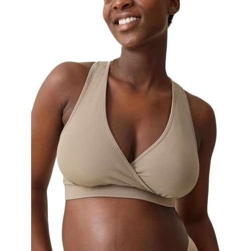 Kindred Bravely French Terry Racerback Nursing & Sleep Bra, Maternity Bra | Breastfeeding bra, wire free, crossover pull aside access, super soft and stretchy, Supportive, for pregnancy & postpartum