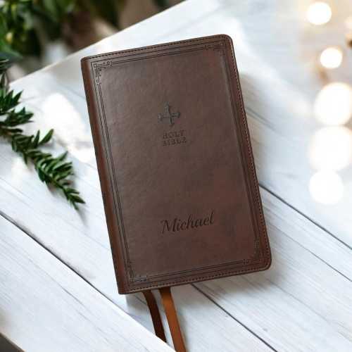 Personalized NRSV Bible Catholic Name Baptism Confirmation Catholic Gift for Dad Men Her Women Boys Girls Birthday Custom Engraved Christmas