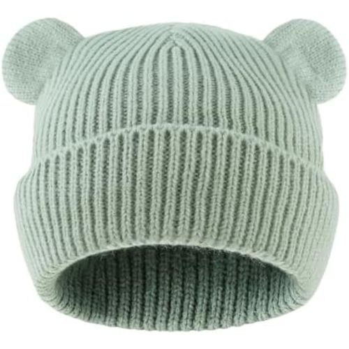 Bear Baby Beanie Knitted Baby Winter Hat Infant Toddler Boys Girls Beanie with Cotton Lining