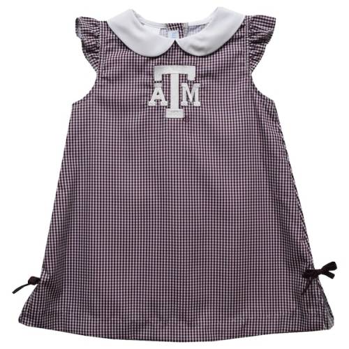 Infant Girls Vive La Fete Maroon Texas A&M Aggies Mini Check Pattern A-Line Dress